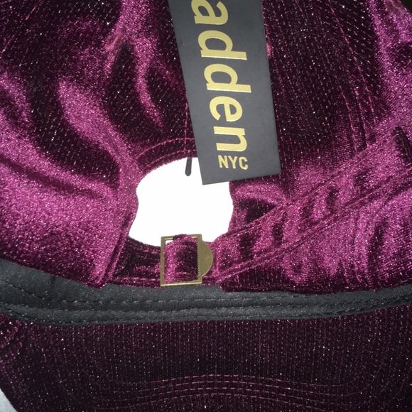 3/$20 Maroon Metallic Velour Baseball Hat - Picture 6 of 6